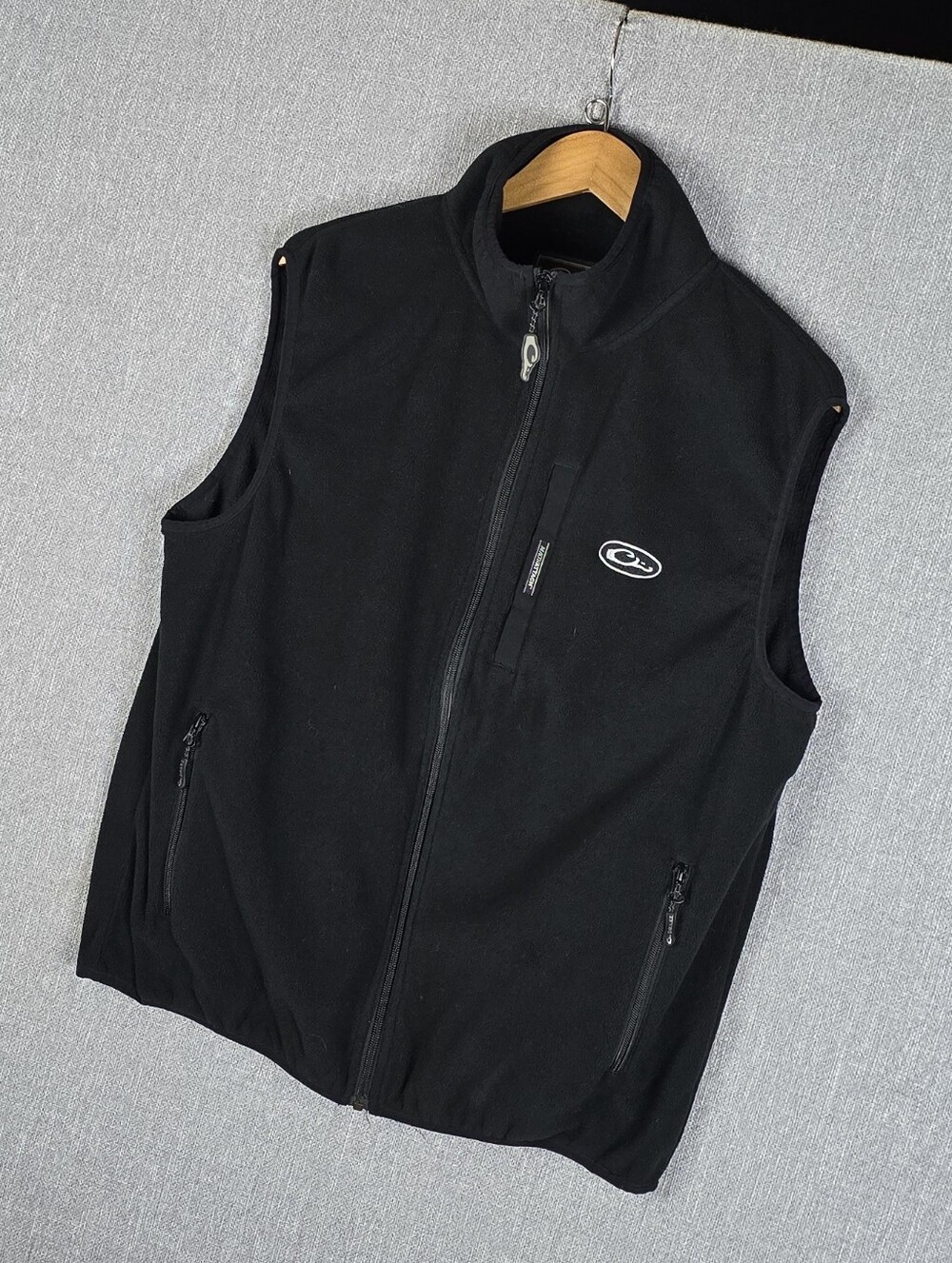 Drake Waterfowl Mens Camp Fleece Vest Black Sz M